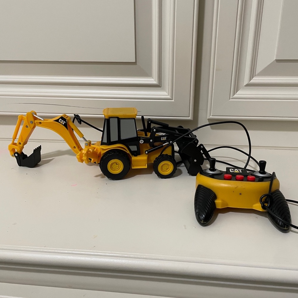 Yellow Remote Control Backhoe Loader Toy for Kids